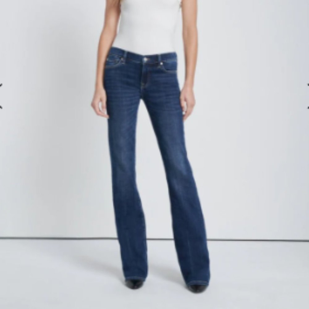 7 For All Mankind Low-Rise Bootcut Jeans Blue Denim Size 31